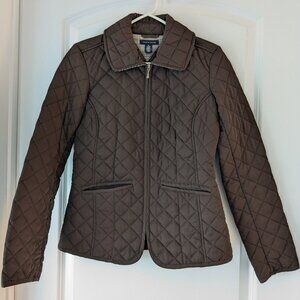 XS Brown Tommy Hilfiger quilted collar jacket